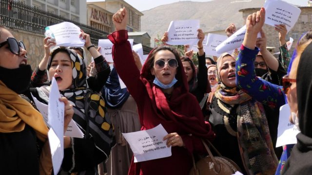 Afghan Women Protest to Ban Burqa