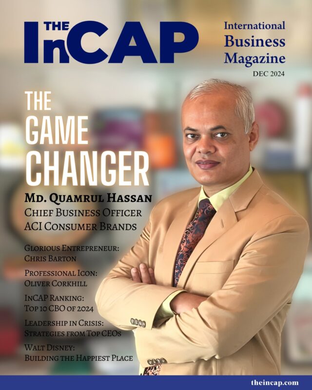 The December 2024 cover of The InCAP International Business Magazine featuring Md. Quamrul Hassan, Chief Business Officer of ACI Consumer Brands, titled 