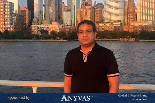 Kh. Kingshuk Hossain standing confidently, representing leadership and innovation; sponsored by Anyvas, a global lifestyle brand.