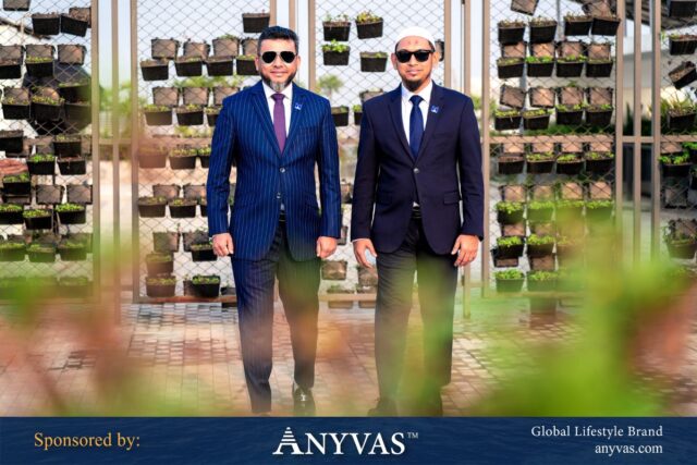 Hasan Imam Siddiki and Shah Md. Mohin Uddin walking together, symbolizing leadership and collaboration in the financial advisory industry. Sponsored by ANYVAS.