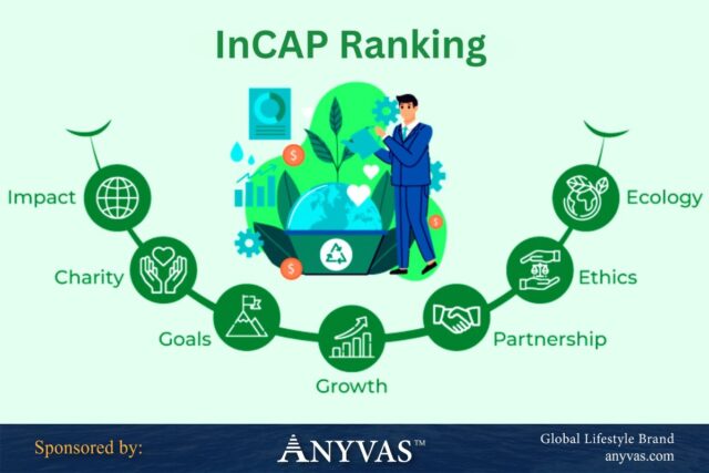 Infographics highlighting the Top 7 Socially Impactful Business Organizations of 2024, sponsored by ANYVAS.